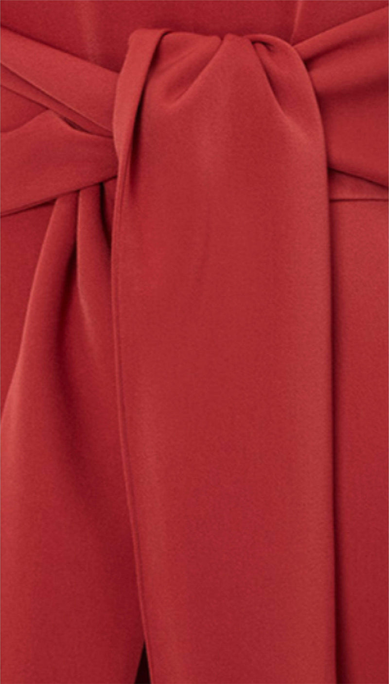 Dress THE "CHAIN" DRESS RED WRAP MIDI DRESS