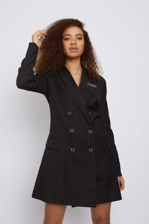 Dress THE “TRIAL” PINSTRIPE SUIT BLAZER DRESS
